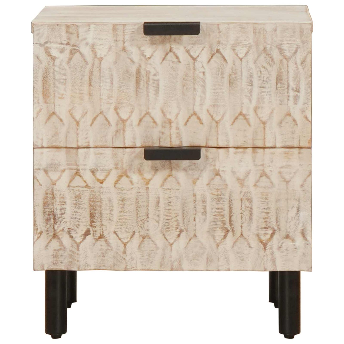 Bedside Cabinet White 40 x 33 x 46 cm Solid Mango Wood