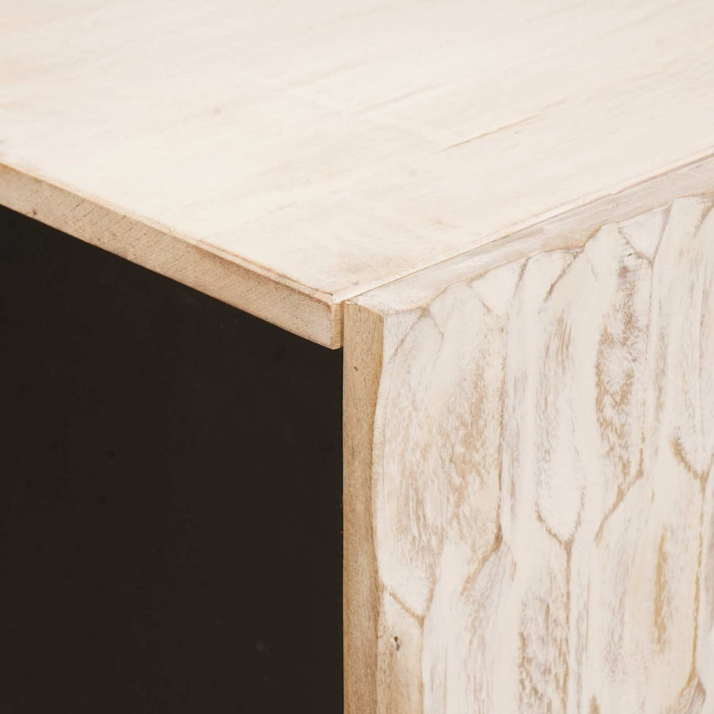 Sideboard White Wash Finish 60 x 33 x 75 cm Solid Mango Wood