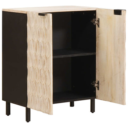 Sideboard White Wash Finish 60 x 33 x 75 cm Solid Mango Wood