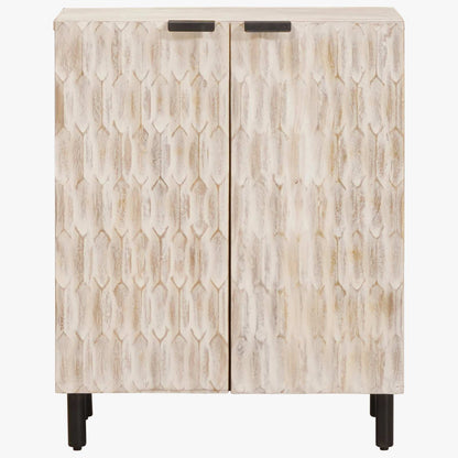 Sideboard White Wash Finish 60 x 33 x 75 cm Solid Mango Wood