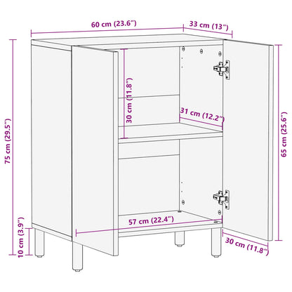 Sideboard White Wash Finish 60 x 33 x 75 cm Solid Mango Wood