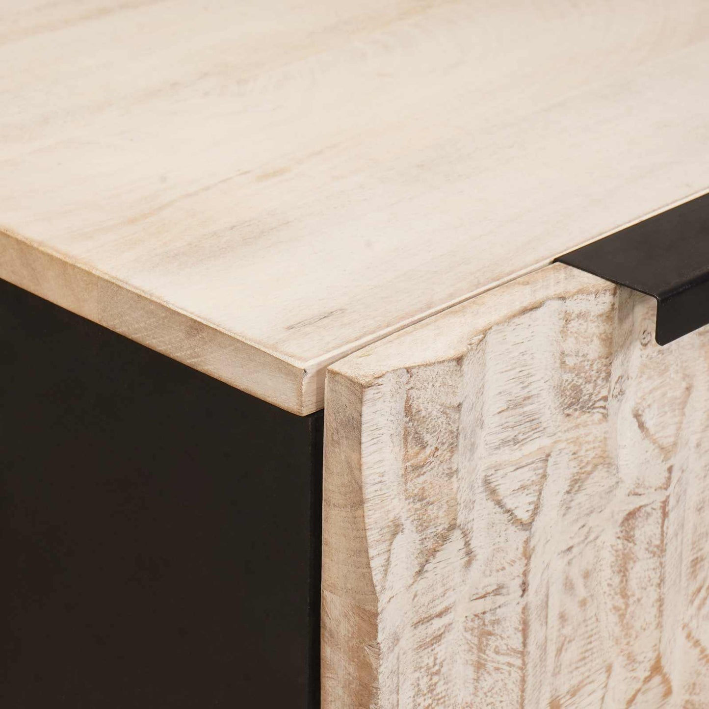 Sideboard 60 x 33 x 75 cm Solid Mango Wood White Wash Finish