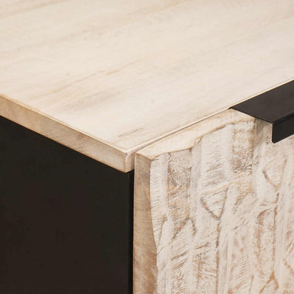 Sideboard 60 x 33 x 75 cm Solid Mango Wood White Wash Finish