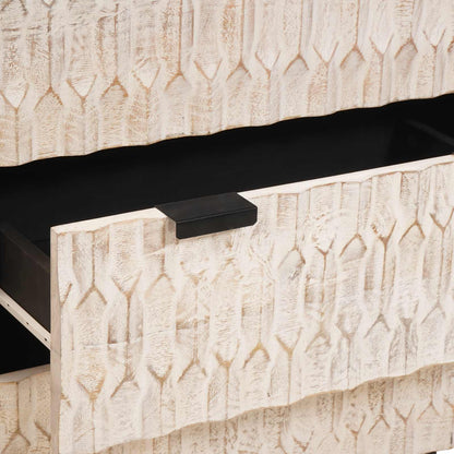 Sideboard 60 x 33 x 75 cm Solid Mango Wood White Wash Finish