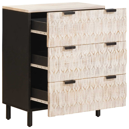 Sideboard 60 x 33 x 75 cm Solid Mango Wood White Wash Finish