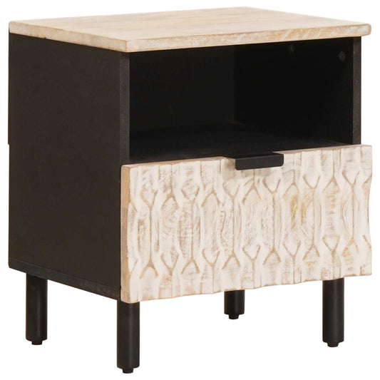 Bedside Cabinet 2 pcs White 40 x 33 x 46 cm Solid Mango Wood