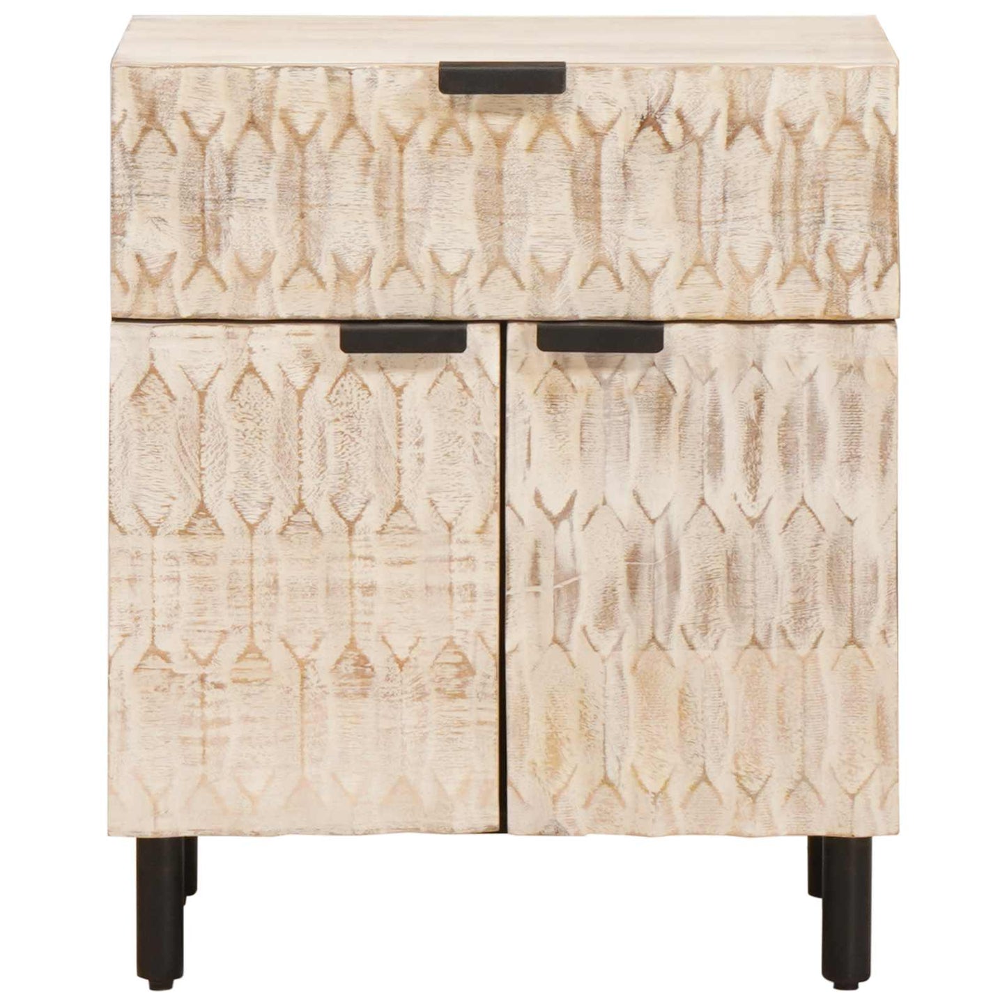 Bedside Cabinet White 50 x 33 x 60 cm Solid Mango Wood