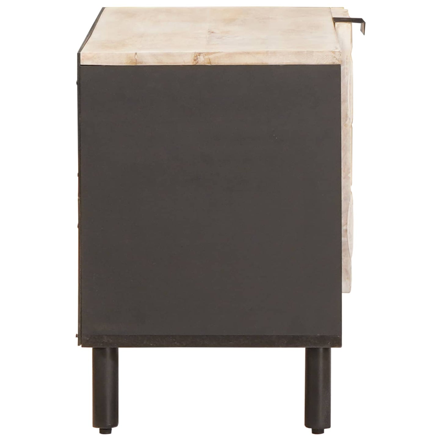 TV Cabinet White Wash Finish 80 x 33 x 46 cm Solid Mango Wood