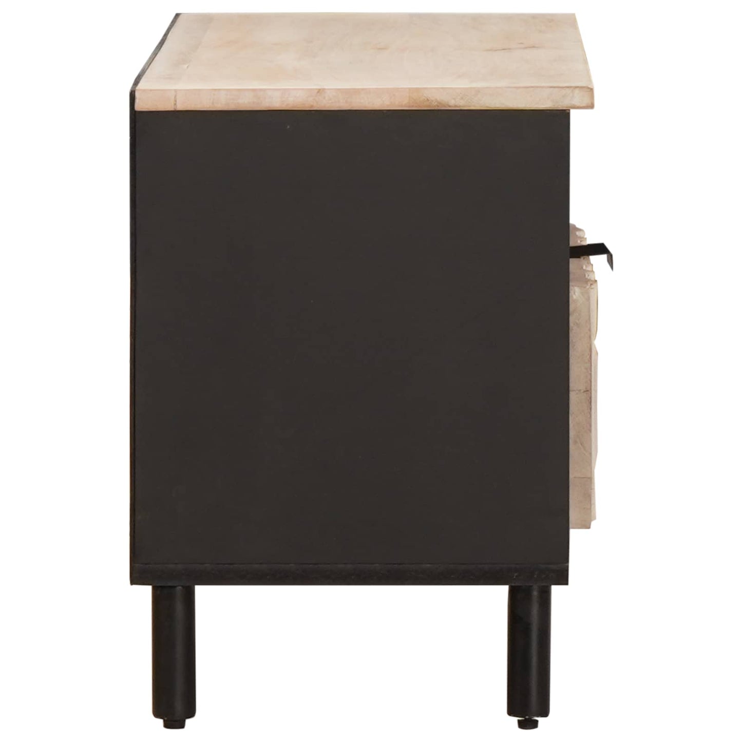 TV Cabinet White Wash Finish 80 x 33 x 46 cm Solid Mango Wood