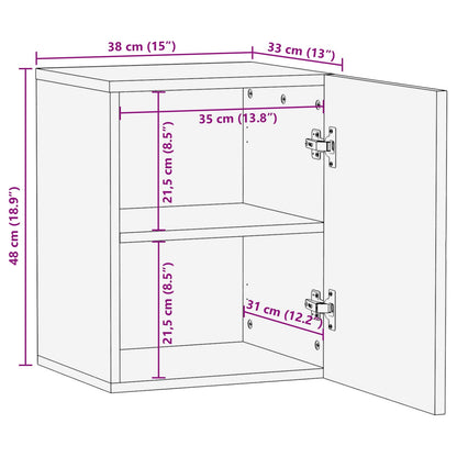 Bathroom Hanging Cabinet White 38 x 33 x 48 cm Solid Mango Wood