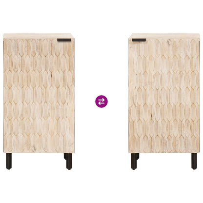 Sideboard White Wash Finish 40 x 33 x 75 cm Solid Mango Wood