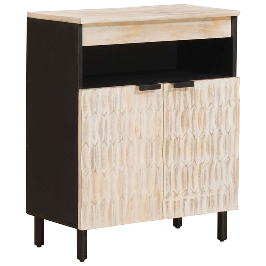 Sideboard White Wash Finish 60 x 33 x 75 cm Solid Mango Wood
