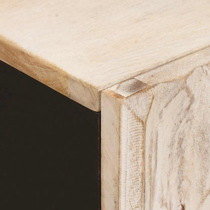 Sideboard White Wash Finish 90 x 33 x 75 cm Solid Mango Wood