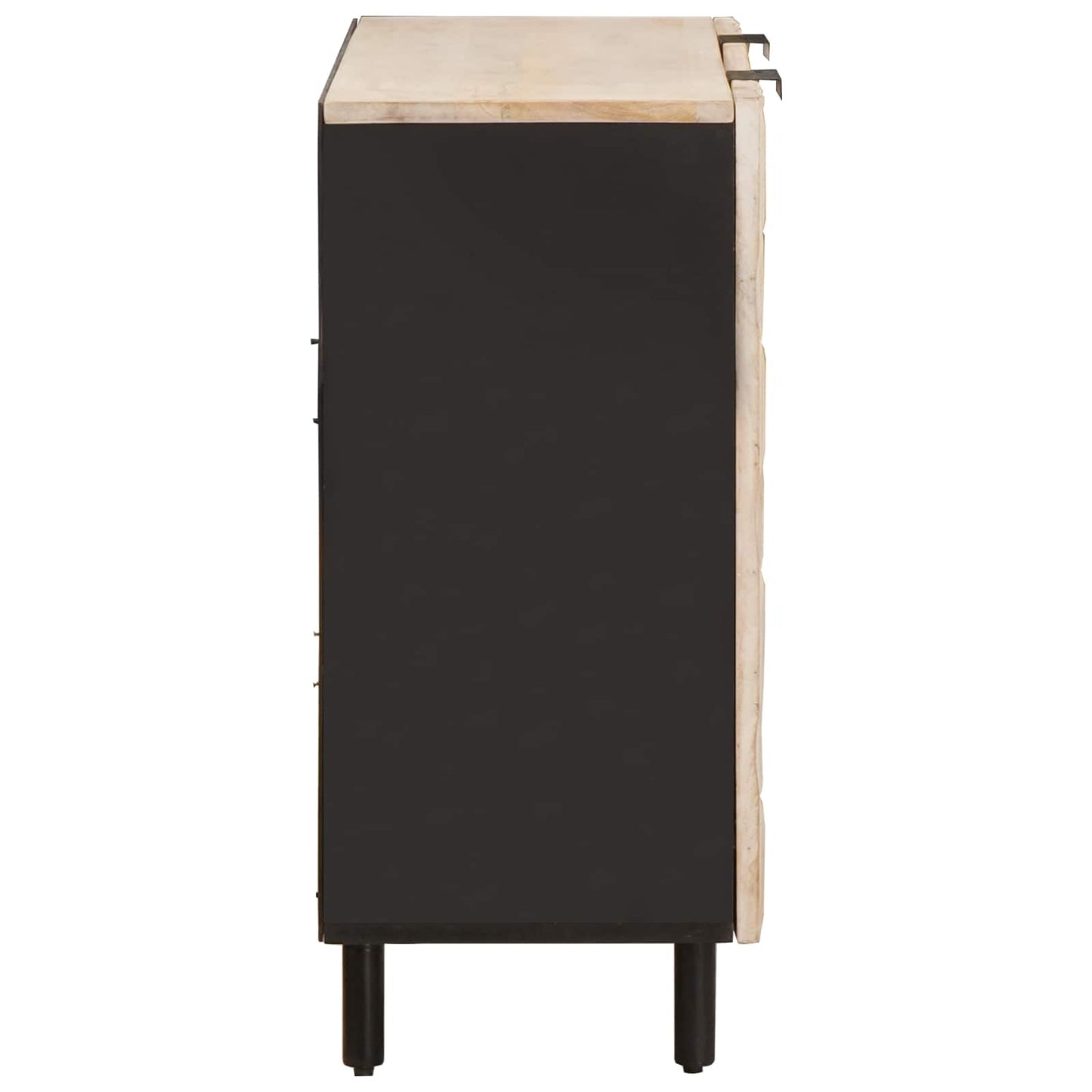 Sideboard White Wash Finish 90 x 33 x 75 cm Solid Mango Wood