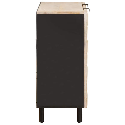 Sideboard White Wash Finish 90 x 33 x 75 cm Solid Mango Wood