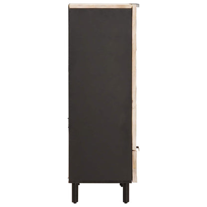 Highboard White Wash Finish 60 x 33 x 100 cm Solid Mango Wood