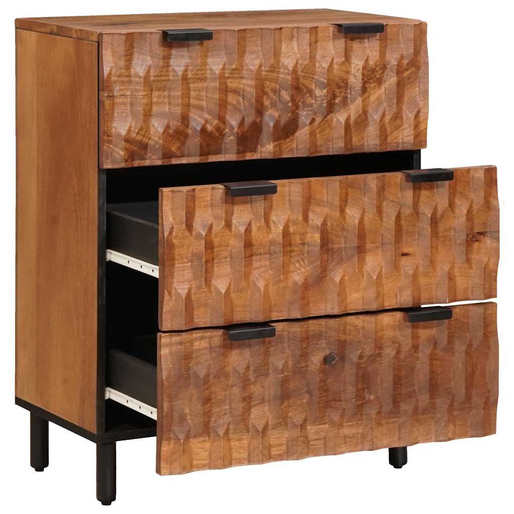 Sideboard Acacia Brown Finish 60 x 33 x 75 cm Solid Mango Wood