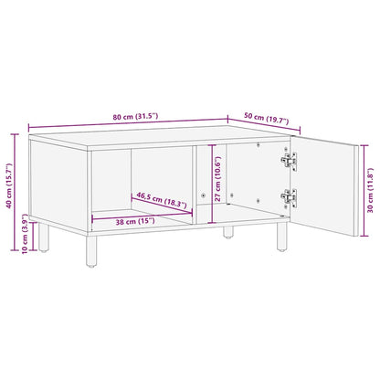 Coffee Table Brown 80 x 50 x 40 cm Solid Mango Wood