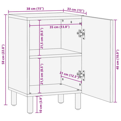 Bathroom Cabinet Brown 38 x 33 x 58 cm Solid Mango Wood