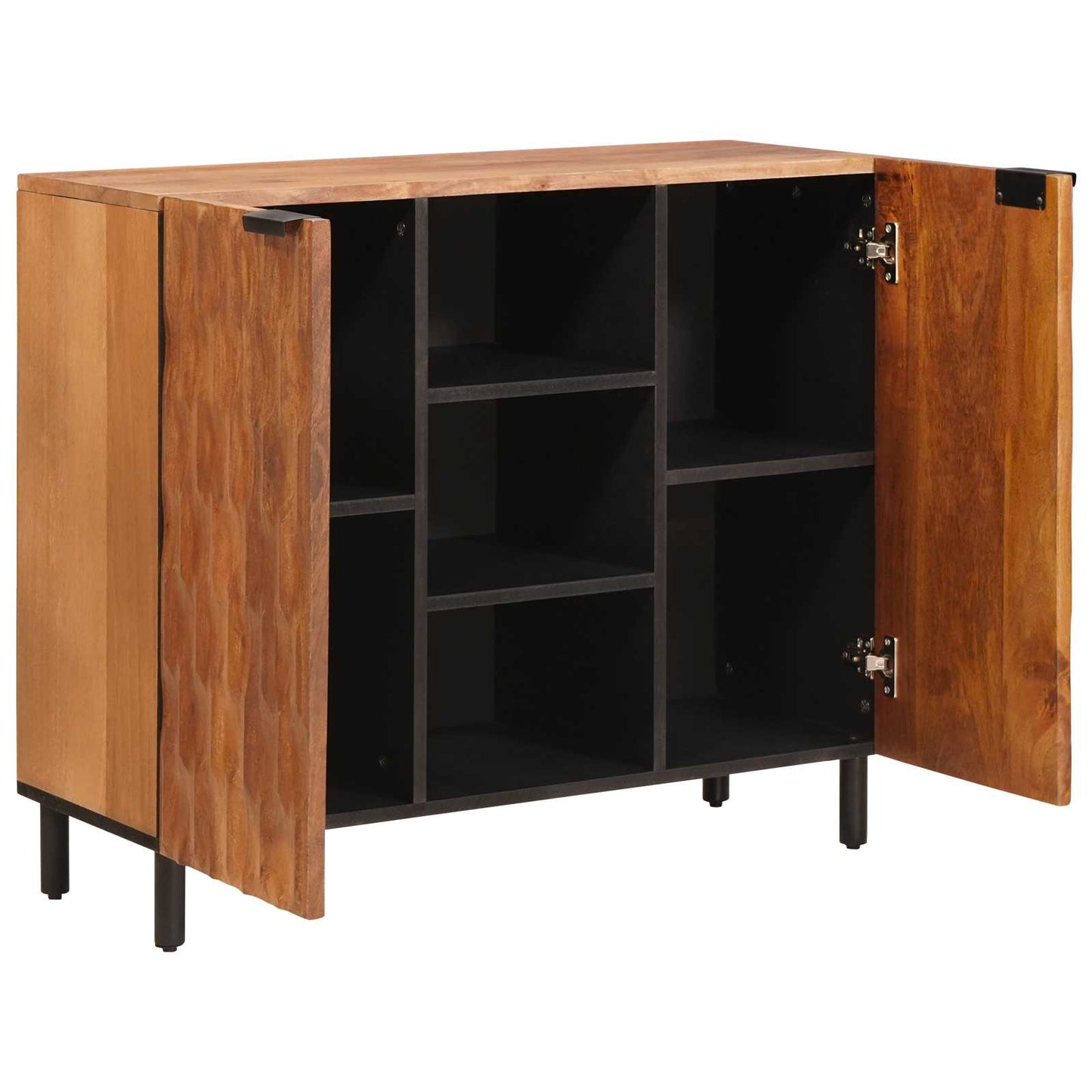 Sideboard Acacia Brown Finish 90 x 33 x 75 cm Solid Mango Wood