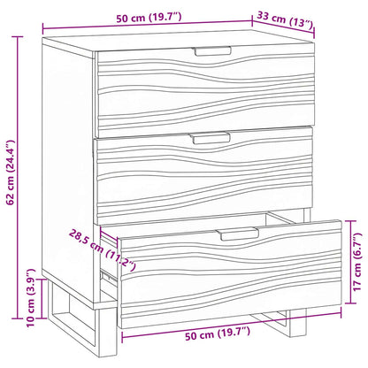 Bedside Cabinet Natural 50 x 33 x 62 cm Engineered Wood