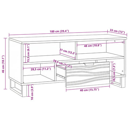 TV Units with Drawer Brown 105 x 33 x 46 cm Engineered wood