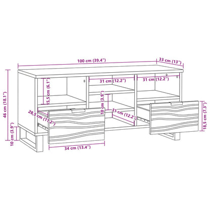 TV Units with Drawer Brown 100 x 33 x 46 cm Engineered wood