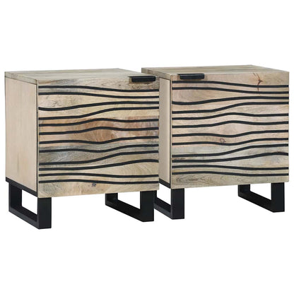 Bedside Cabinet 2 pcs White 40 x 33 x 46 cm Engineered Wood