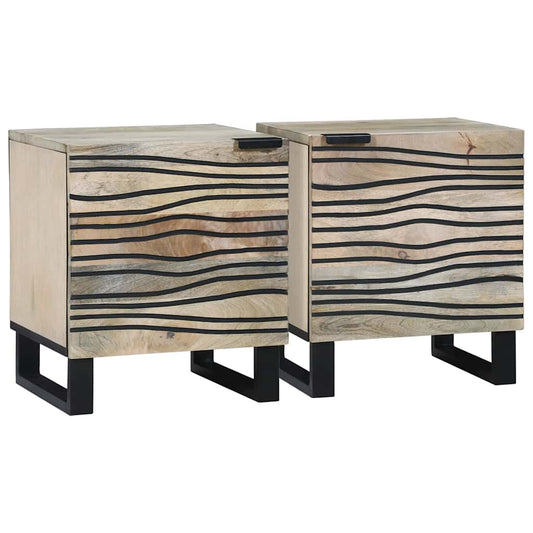 Bedside Cabinet 2 pcs White 40 x 33 x 46 cm Engineered Wood