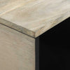 Coffee Table White, Black 80 x 50 x 40 cm Solid mango wood