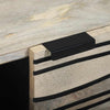 Coffee Table White, Black 80 x 50 x 40 cm Solid mango wood