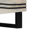 Coffee Table White, Black 80 x 50 x 40 cm Solid mango wood