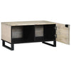 Coffee Table White, Black 80 x 50 x 40 cm Solid mango wood