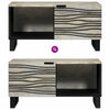 Coffee Table White, Black 80 x 50 x 40 cm Solid mango wood