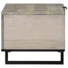 Coffee Table White, Black 80 x 50 x 40 cm Solid mango wood