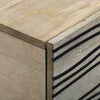 Coffee Table White, Black 80 x 50 x 40 cm Solid mango wood