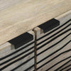 Coffee Table White, Black 80 x 50 x 40 cm Solid mango wood