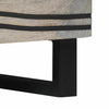 Coffee Table White, Black 80 x 50 x 40 cm Solid mango wood