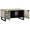 Coffee Table White, Black 80 x 50 x 40 cm Solid mango wood