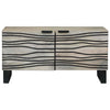 Coffee Table White, Black 80 x 50 x 40 cm Solid mango wood