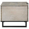 Coffee Table White, Black 80 x 50 x 40 cm Solid mango wood
