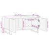 Coffee Table White, Black 80 x 50 x 40 cm Solid mango wood