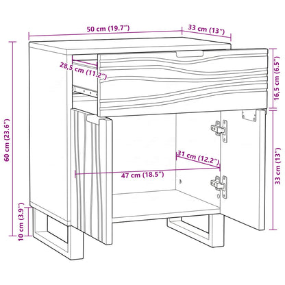 Bedside Cabinet White 50 x 33 x 60 cm Engineered Wood