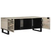 Coffee Table White, Black 100 x 54 x 40 cm Solid mango wood