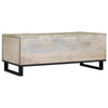 Coffee Table White, Black 100 x 54 x 40 cm Solid mango wood