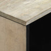 Coffee Table White, Black 80 x 54 x 40 cm Solid mango wood