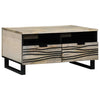 Coffee Table White, Black 80 x 54 x 40 cm Solid mango wood