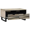 Coffee Table White, Black 80 x 54 x 40 cm Solid mango wood