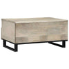 Coffee Table White, Black 80 x 54 x 40 cm Solid mango wood
