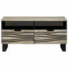 Coffee Table White, Black 80 x 54 x 40 cm Solid mango wood
